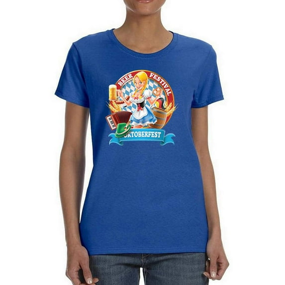 Oktoberfest Cute Girl T-Shirt Women -Image by Shutterstock, Female Medium