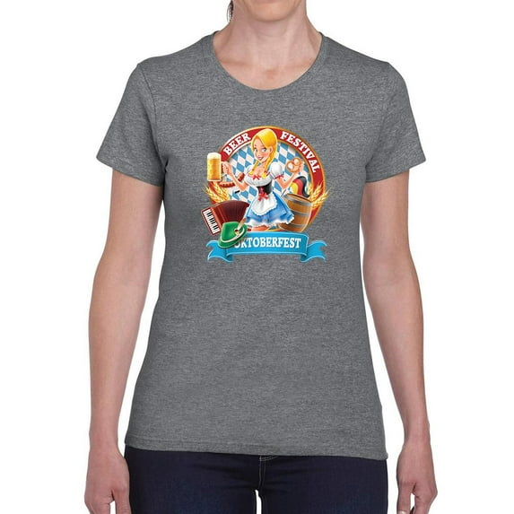 Oktoberfest Cute Girl T-Shirt Women -Image by Shutterstock, Female Medium