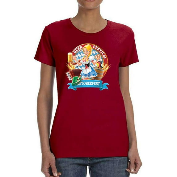 Oktoberfest Cute Girl T-Shirt Women -Image by Shutterstock, Female Small
