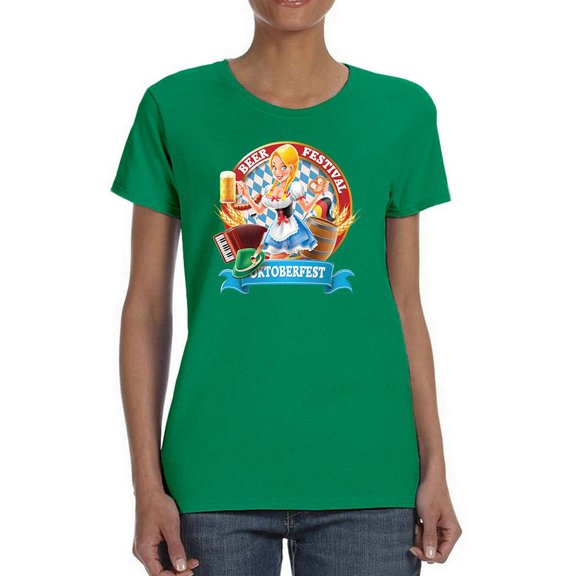 Oktoberfest Cute Girl T-Shirt Women -Image by Shutterstock, Female Small