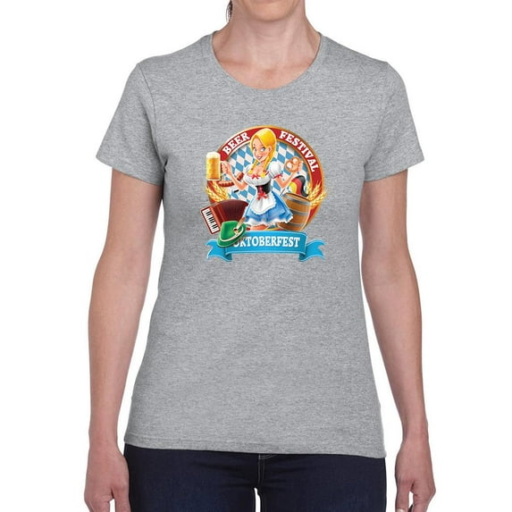 Oktoberfest Cute Girl T-Shirt Women -Image by Shutterstock, Female Small