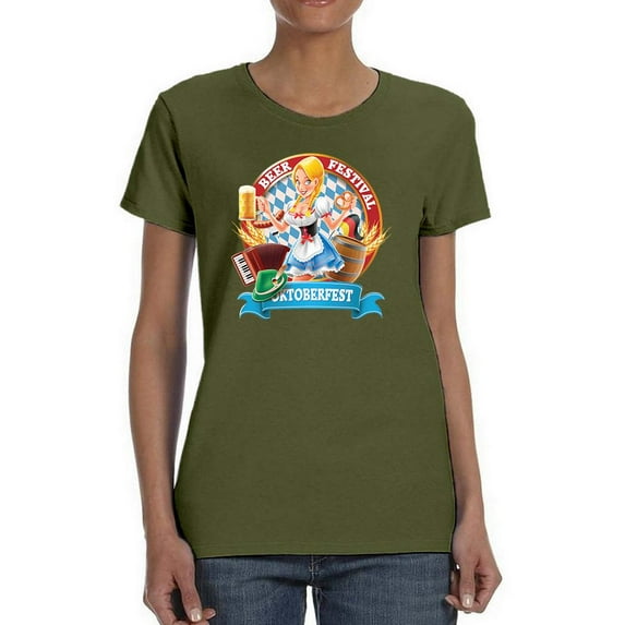 Oktoberfest Cute Girl T-Shirt Women -Image by Shutterstock, Female XX-Large