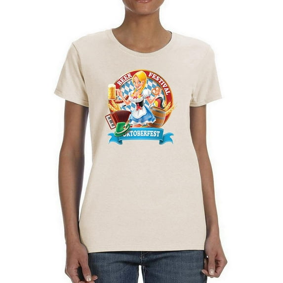 Oktoberfest Cute Girl T-Shirt Women -Image by Shutterstock, Female XX-Large