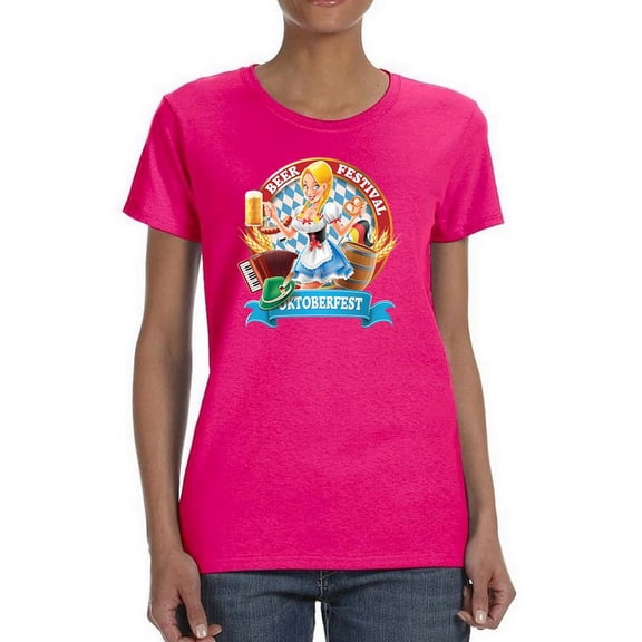Oktoberfest Cute Girl T-Shirt Women -Image by Shutterstock, Female x-Large