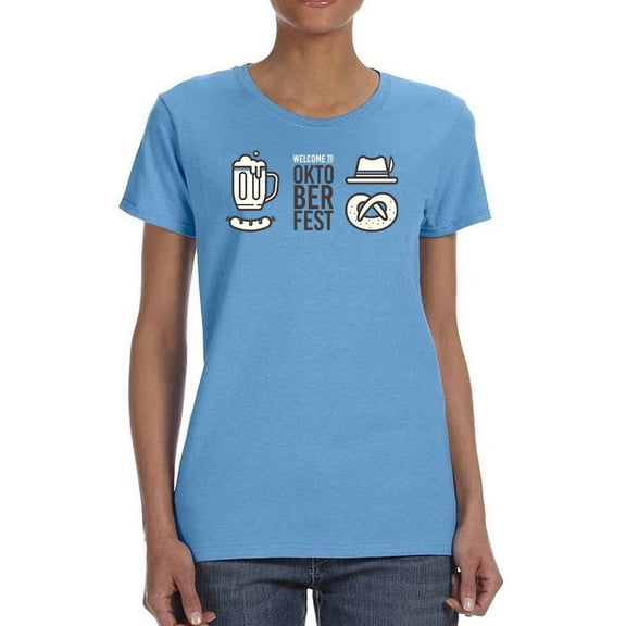 Oktoberfest Cute Icons T-Shirt Women -Image by Shutterstock, Female 4X-Large