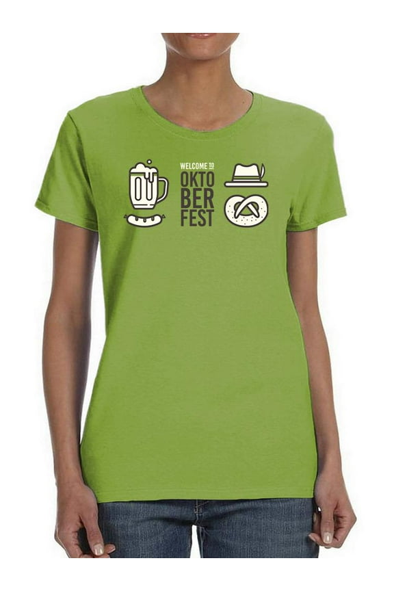 Oktoberfest Cute Icons T-Shirt Women -Image by Shutterstock, Female Large