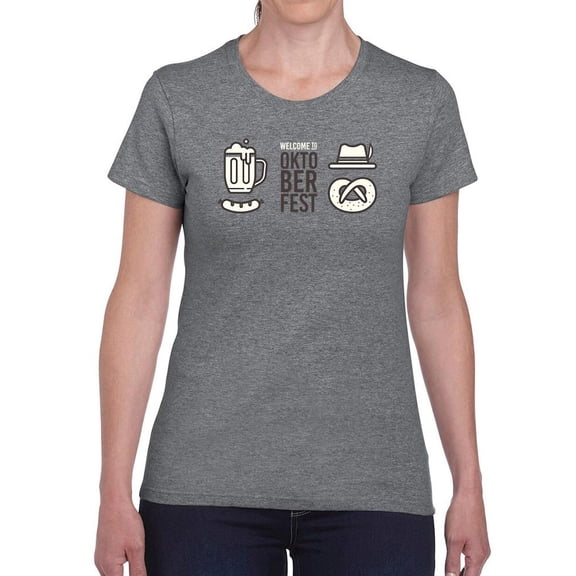 Oktoberfest Cute Icons T-Shirt Women -Image by Shutterstock, Female Large