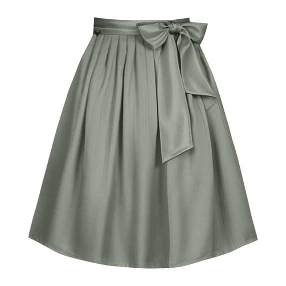 Oktoberfest Dirndl Apron Skirt with Adjustable Waist Traditional German Style for Festival Army Green L