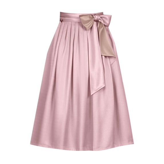 Oktoberfest Dirndl Apron Skirt with Adjustable Waist Traditional German Style for Festival Pink XL