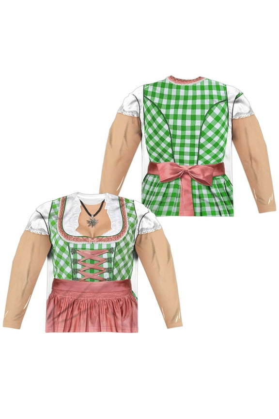 Oktoberfest Dirndl (Front - Back Print) - Regular Fit Long Sleeve Shirt - XXX-Large