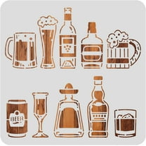 Oktoberfest Drawing Painting Stencils 30x30cm Beer Themed Plastic Stencil Templates for Diary Scrapbook DIY Craft Wall Floor Decoration