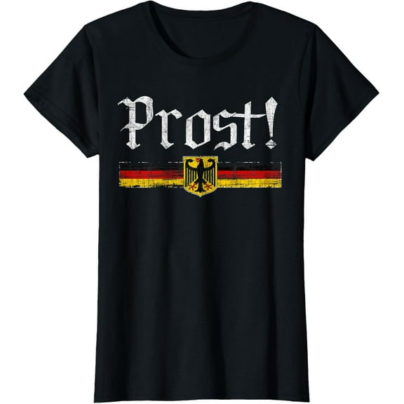 Oktoberfest Drinking Men Women Vintage German Flag Prost T-Shirt