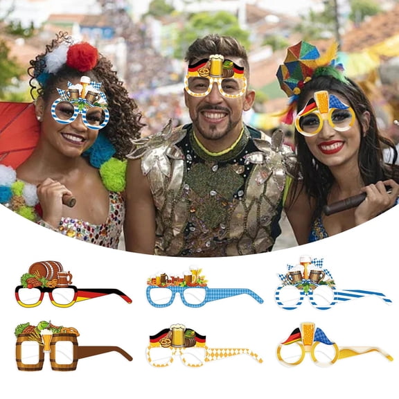 Oktoberfest Event Party Funny Glasses Props for Memorable Celebrations Unique Photo Accessories for Themed Gatherings 6PCS