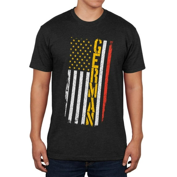 Oktoberfest German American Distressed Flag Mens Soft T Shirt Vintage Black MD