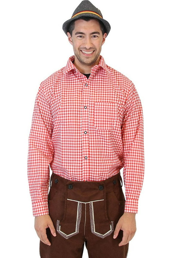 Oktoberfest German Bavarian Trachten Costume Plaid Shirt