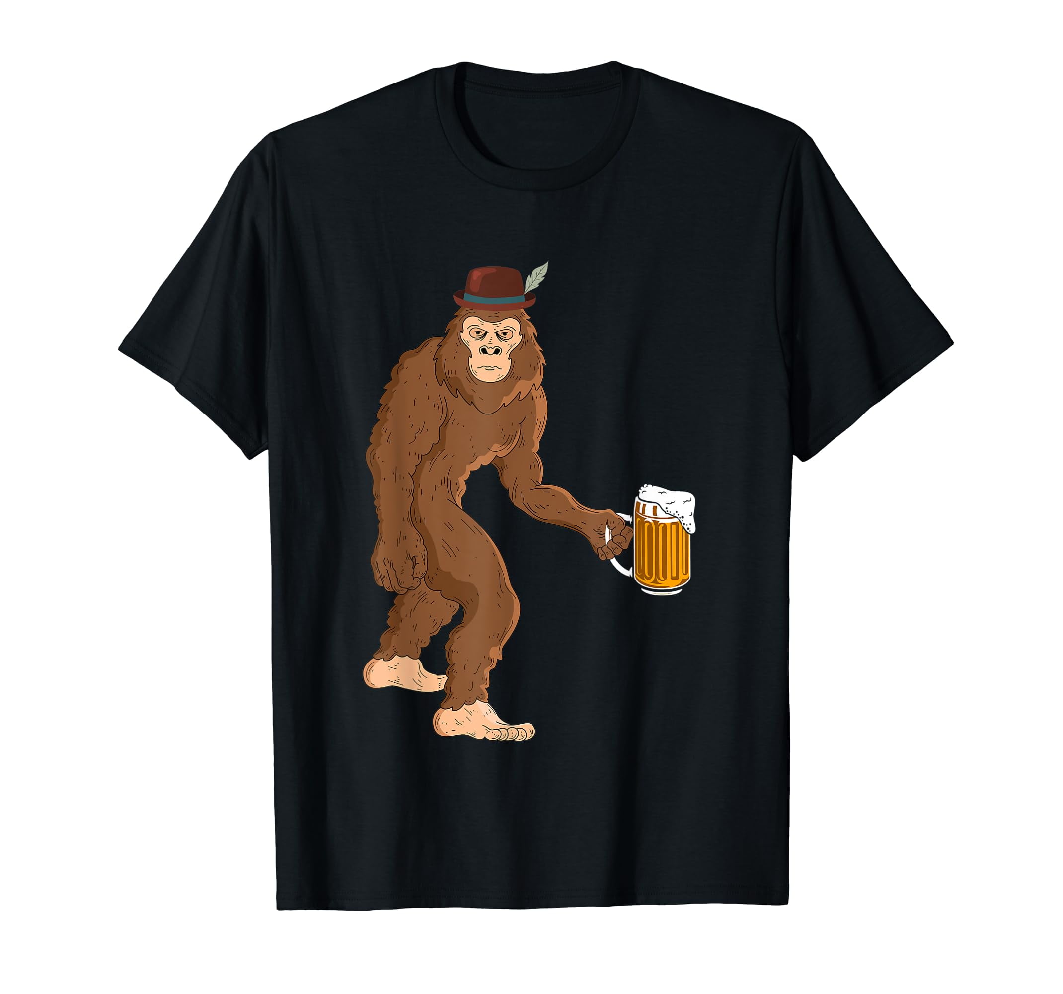 Oktoberfest German bigfoot sasquatch beer lederhosen funny TShirt