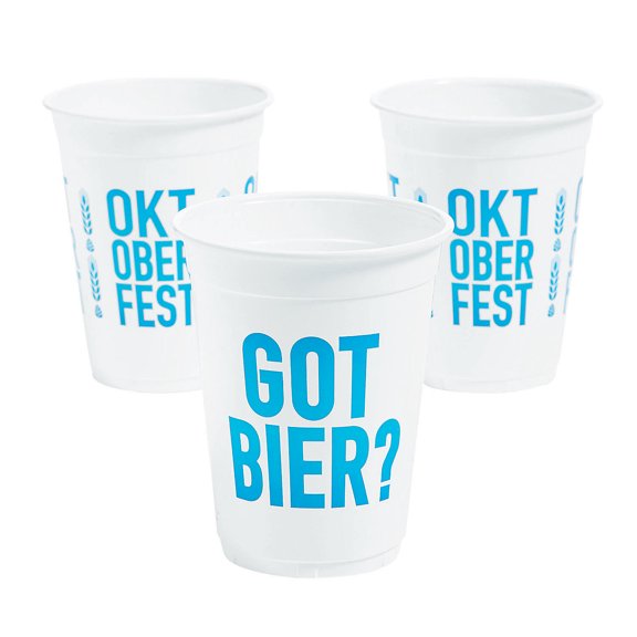 Oktoberfest Got Bier Plastic Cups - Party Supplies - 50 Pieces