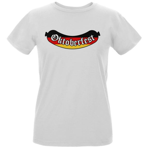 Oktoberfest Greman Flag Bratwurst Womens Organic T Shirt White MD