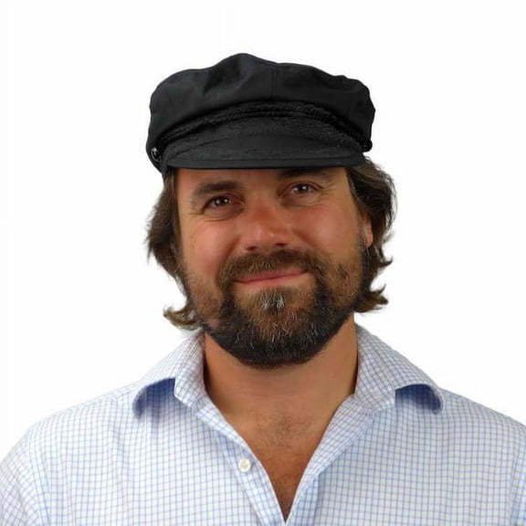 Oktoberfest Haus Black Polyester Greek Fishing Cap with Adjustable Strap | Unisex