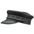 thumbnail image 1 of Oktoberfest Haus Deluxe Wool Black Greek Fisherman Hat for Men | Classic Aegean Fisherman’s Cap | L, 1 of 7