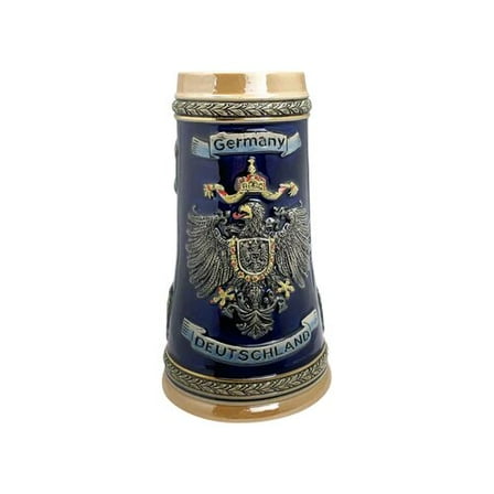 Oktoberfest Haus Deutschland Germany Adler (Eagle) Deluxe Ceramic Beer Stein with Metal Lid - 0.7L