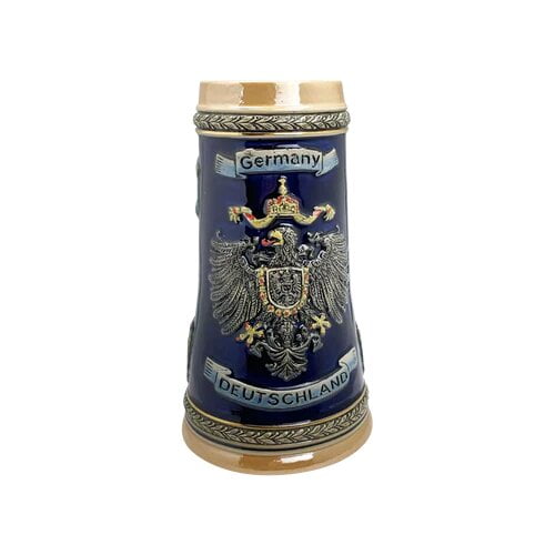 Oktoberfest Haus Deutschland Germany Adler (Eagle) Deluxe Ceramic Beer Stein with Metal Lid - 0.7L