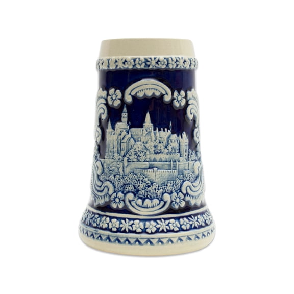 Oktoberfest Haus German Castle Engraved Ceramic Beer Stein - Beer Stein for Beer Lovers - 0.6 Liter