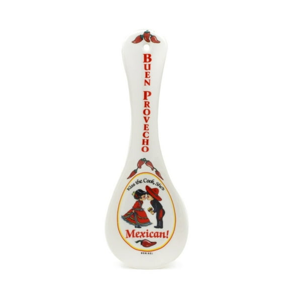 Oktoberfest Haus Mexican Kitchen Gift 10" Ceramic Spoon Rest"Buen Provecho"