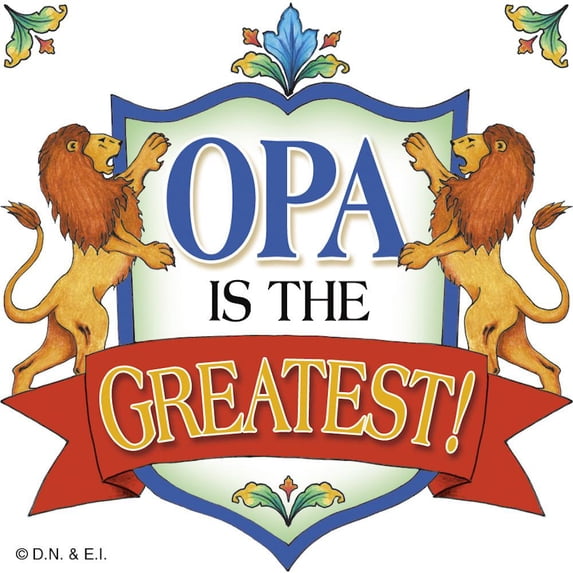 Oktoberfest Haus Multicolor Ceramic "Opa is the Greatest" Design Magnetic Tile for Home Decor