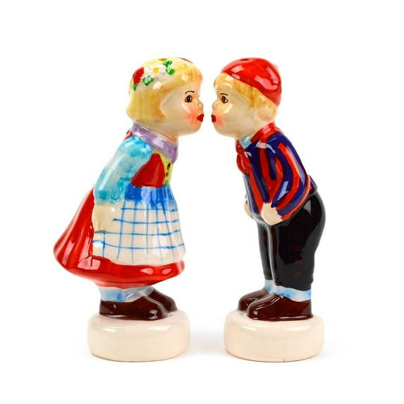 Oktoberfest Haus Multicolor Ceramic Standing Scandinavian Boy & Girl Salt and Pepper Set