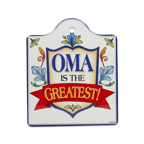 Oktoberfest Haus "Oma is the Greatest" Ceramic Cheeseboard | 6.5x7.5" Kitchen Trivet