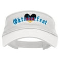 thumbnail image 1 of Oktoberfest Heart Embroidered Pro Style Cotton Twill Washed Visor - White OSFM, 1 of 5
