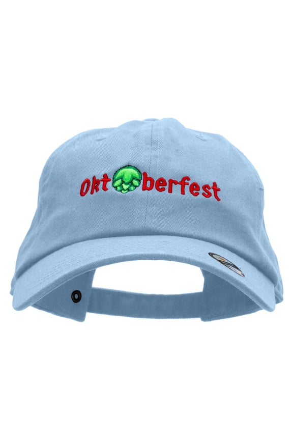 Oktoberfest Hops Embroidered Washed Cap - Blue OSFM