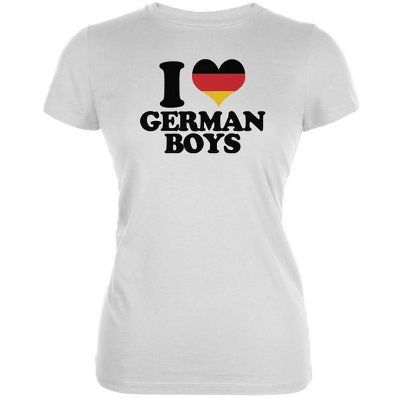 Oktoberfest I Heart German Boys White Juniors Soft T-Shirt - Large