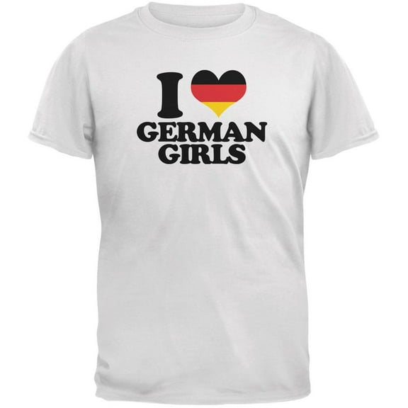 Oktoberfest I Heart German Girls White Adult T-Shirt - 2X-Large