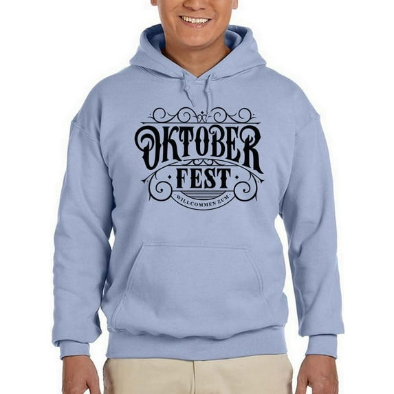 Oktoberfest Iron Sign Vintage Hoodie Men -Image by Shutterstock, Male Large