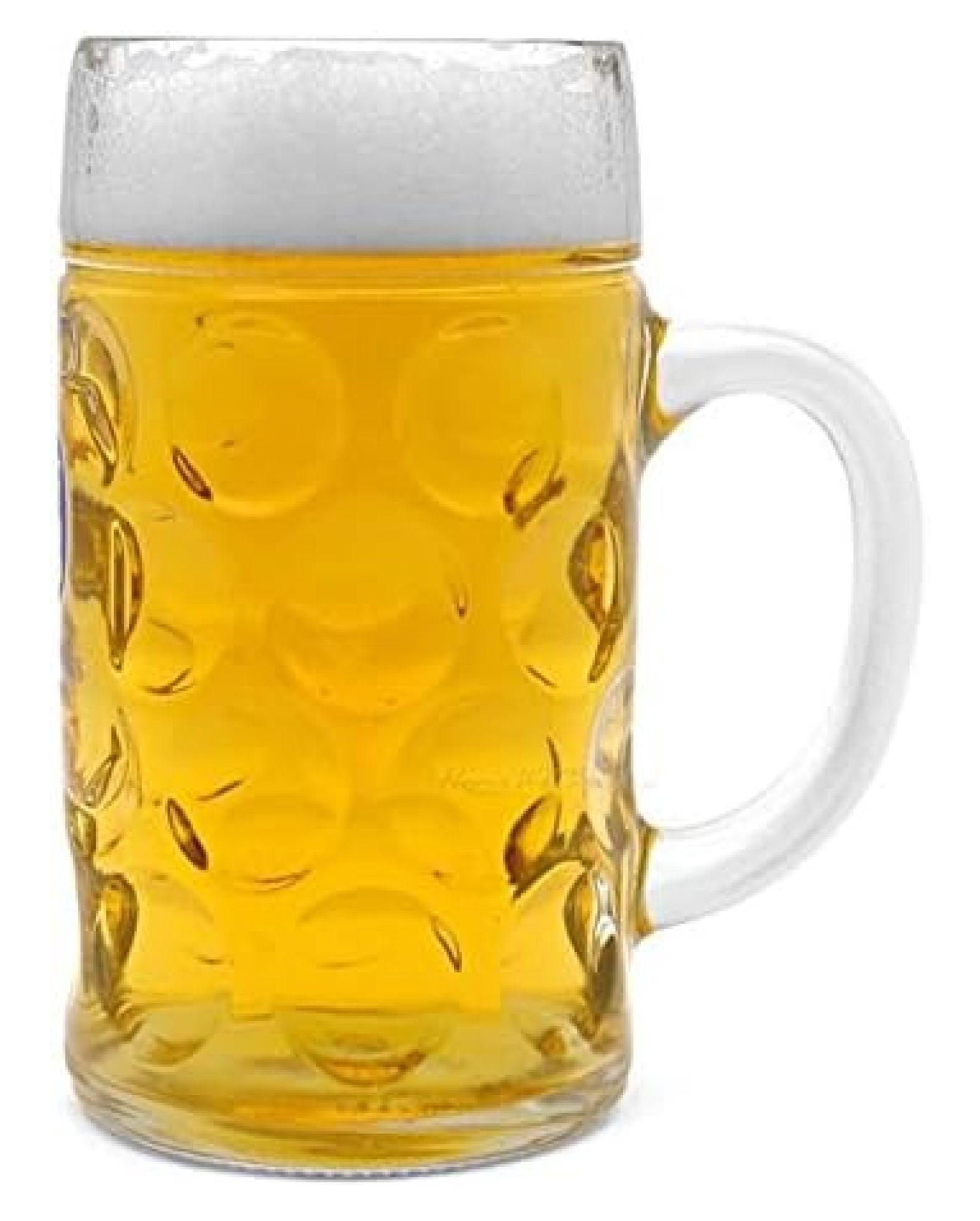 Oktoberfest Large 44 Oz Dimpled Glass Jumbo Beer Mug With Handle Steins ...