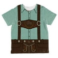 thumbnail image 1 of Oktoberfest Lederhosen Costume German Brown Suspenders All Over Toddler T Shirt Green 2T, 1 of 2