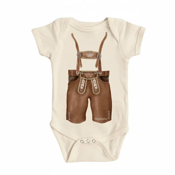 Oktoberfest Lederhosen Newborn Gift Baby Bodysuit