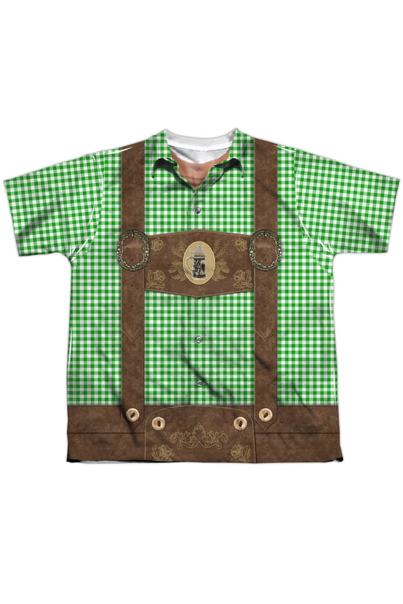 - Oktoberfest Lederhosen - Youth Short Sleeve Shirt - X-Large