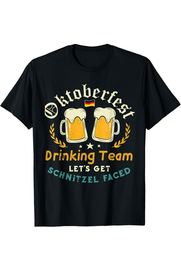 Oktoberfest Lets Get Schnitzel Funny German Beer Men Women T-Shirt