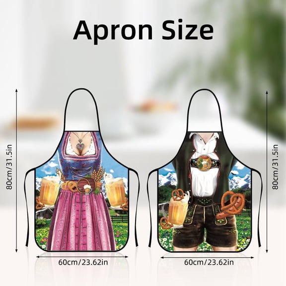 Oktoberfest Party Apron 60 Family meal preparation work,Work apron,Reusable durable kitchen dust protective apron set