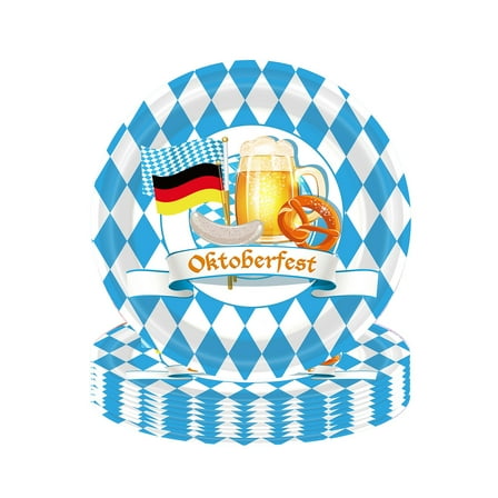 Complete Oktoberfest Party Tableware Set Disposable Festival Themed Paper Plates Cups Napkins Decorative Dining Kit