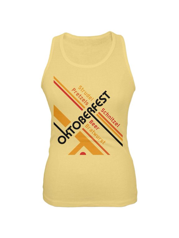 Oktoberfest Retro Vintage Poster Lines Juniors Soft Tank Top