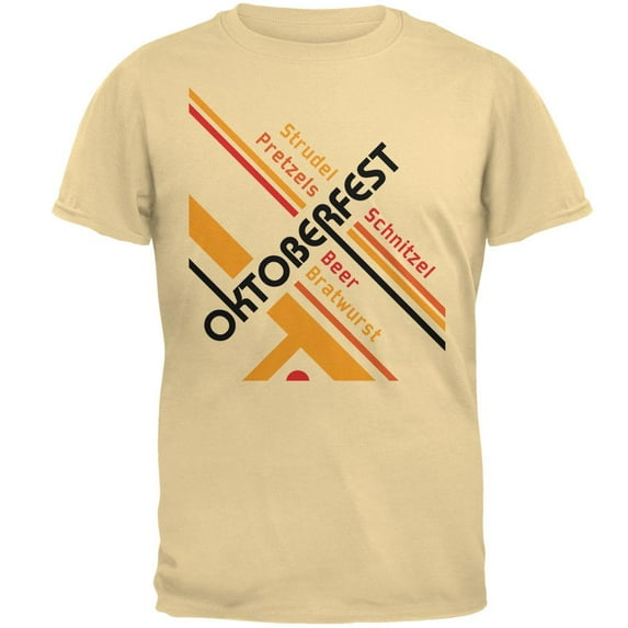 Oktoberfest Retro Vintage Poster Lines Mens T Shirt Yellow Haze LG