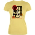 thumbnail image 1 of Oktoberfest Retro Vintage Poster Type Juniors Soft T Shirt Yellow SM, 1 of 1