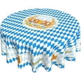 thumbnail image 1 of Oktoberfest Round Table Cloth 60 Inch Octoberfest Bavarian Blue Check Party Decoration Washable Wrinkle Stain-Resistant Table Cover Spill Oil Proof Fabric Polyester Tablecloth Indoor Outdoor, 1 of 6