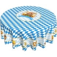 thumbnail image 1 of Oktoberfest Round Tablecloth 60 Inch Blue White Check Octoberfest German Bavarian Table Cloth Beer Tablecloths Farmhouse Polyester Table Cover for Holiday Kitchen Dining Party Indoor Outdoor Decor, 1 of 8