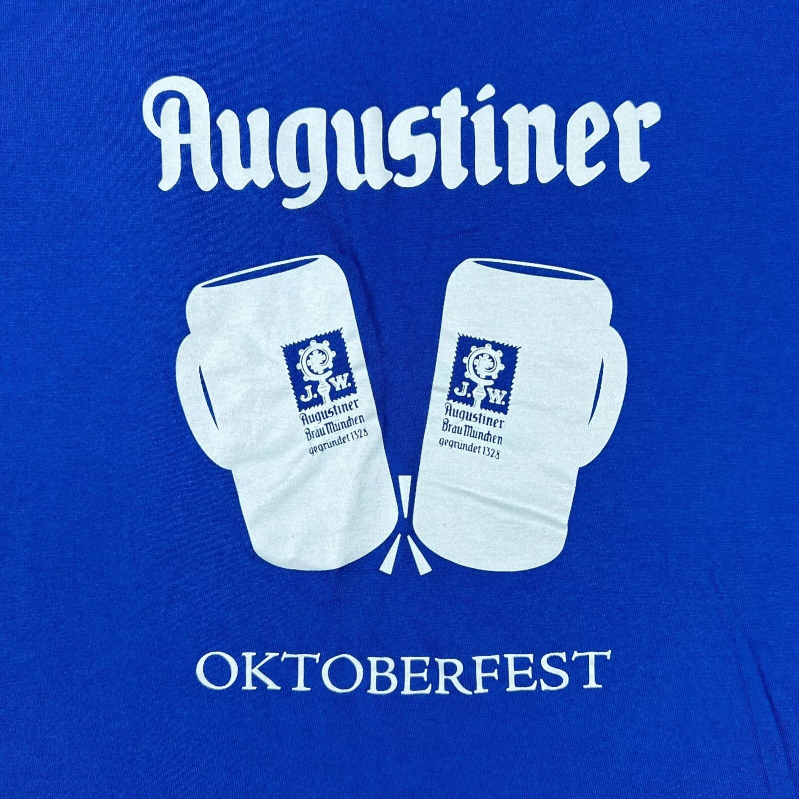 Oktoberfest Shirt Mens Extra Large Blue Augustiner Germany Beer Short