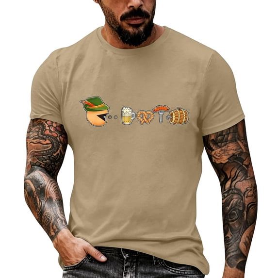 Oktoberfest Shirts Men Beer Festival Themed Printed Beer Lover Casual Daily Wear Top